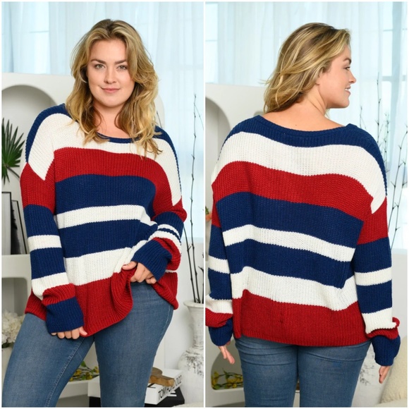 LONG SLEEVE COLORBLOCK SWEATER - Picture 1 of 9